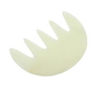 MUCKLILY Jade Stone Large 5-Tooth Massage Comb Scalp Stimulator Tool Natural Xiuyu Jade Gua Sha Scraping Comb for Head Spa and Hair Massage Therapy