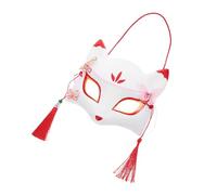 MUCKLILY Japanese Half Mask Cosplay Mask for Halloween and Festival Parties Unique Fox Face Design Party Prop for Adults Fine Craftsmanship Suitable for Role Playing and Fancy