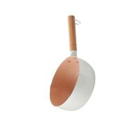 MUCKLILY Japanese-Style Milk Pan for People Flat Bottom Food Cooking Pot with Uniform Heat Conduction Kitchen Supply for Soup Noodles Sauce Electric and Gas Hobs White Without Lid