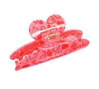 MUCKLILY Large Heart Acrylic Hair Claw Clip for Women Cute Non Slip Valentine's Day Hair Accessory Durable and Lightweight Claw Clip for and Style