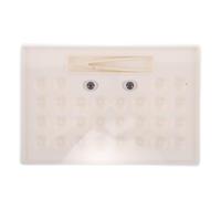 MUCKLILY Lens Holder Storage Display Case with Left and Right Compartments Portable Organizer Box for Travel and Daily Use for Cosmetics and Festival