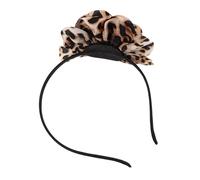 MUCKLILY Leopard Print Floral Headband Large Rose Design, Thin Band Animal Pattern Hair Accessory for Women and Girls, Sweet Style for Parties and Special Occasions