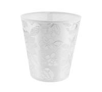 MUCKLILY Linen Fabric Lampshade E14 Silver Leaf 16Cm for Bedside Table Lamp, Indoor Wall and Bathroom Light Cover, Replacement Cloth Drum Shade for Living Room