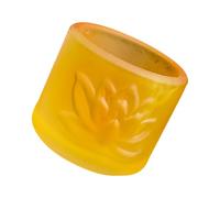 MUCKLILY Lotus Offering Cup Orange Glass for Buddhist Ritual Water Use
