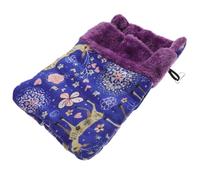 MUCKLILY Lovely Deer Pattern Pet Sleep Bag for Kittens and Cats in Winter, Blue Canvas Hamster Sleeping Bed Easy Clip-on Cage Feature and Secure Resting Spot for Pet Cage
