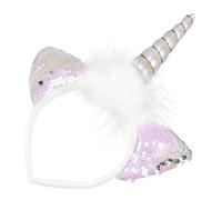 MUCKLILY Luminous Unicorn Cat Ear Headband Party Flash Hair Accessory for Comfortable Fashion Headdress for Wedding Festival Birthday
