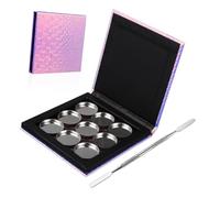 MUCKLILY Magnetic Makeup Palette Hollow Fish Scale Design with Round Metal Pans and Spatula, Empty Cosmetic Eyeshadow Board for Professional and Travel Use