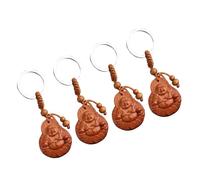 MUCKLILY Maitreya Buddha Keychain Pendant Wooden Keyring Portable Design Lucky Key Holder for Car Keys Meaningful for Birthdays and Special Occasions