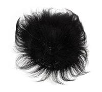 MUCKLILY Men's Human Hair Bald Replacement Patch with Clip, Comfortable and Hair Extension for Party and Celebrity Use, Natural Black Hairpiece