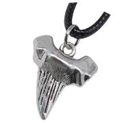 MUCKLILY Men's Wolf Pendant Necklace with Black Cord Hip-hop Style Shark Tooth Design Pendant Jewelry for Boys and Men Neck Decor for Parties and Daily Wear