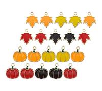 MUCKLILY Metal Pumpkin Charms Zinc Alloy Material 40 Pcs and Maple Leaf Charms with Simple and Delicate Design, Not Easy to Fade for Jewelry Making for DIY Craft and Fall Accessories