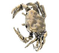 MUCKLILY Mini Brass Crab Figurine Elegant Desktop Ornament for Home Office and Tea Sessions Detailed Craftsmanship for Symbol of Determination and Strength