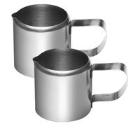 MUCKLILY Mini Milk Jug Stainless Steel 2Pcs 46Ml for Coffee Shops, Sauce Dispenser with Handle, Suitable for Cafes and Restaurants