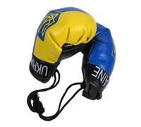MUCKLILY Miniature Ukrainian Flag Boxing Gloves Pendant Lightweight Keychain Charm for Bags Car Ornament Sports Party Favor Eye Catching Boxing Decor for Enthusiasts