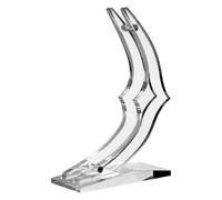 MUCKLILY Moon-shaped Acrylic Rose Stem Stand Transparent Gold Leaf Flower Display Base for Single Stem Artificial and Gold Dipped Roses Decorative Floral Holder for Weddings Anniversaries