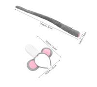 MUCKLILY Mouse Costume Set for Women - Soft Grey Mouse Ears Headband, Chef Hat, Bow Tie Tail - Cartoon Animal Dress up Kit for Halloween Party and Carnival