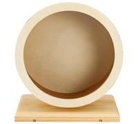 MUCKLILY Mute Running Wheel Wooden Hamster Wheel Creative Design Silent without Burrs for Small Pet Animals at Home and Pet Shop