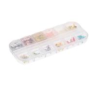 MUCKLILY Nail Dried Flowers Sticker Set with Mixed Sizes and Sparkling Rhinestones DIY Manicure Nail Art Decals for Hand and Foot