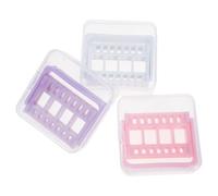 MUCKLILY Nail Grinding Head Storage Box 3Pcs 2.95X2.95X0.98Inch Sturdy Lightweight Organizer for Home Nail Salons with Dust Proof Design