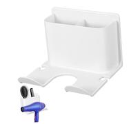 MUCKLILY No Drill Adhesive Hair Dryer Holder Wall Mount Bathroom Hair Tool Organizer Curling Brush Storage Easy Install Vanity Rack
