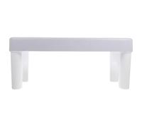 MUCKLILY Non-Slip Bathroom Foot Stool for Adults, Toilet Step Stool with White Legs and Grey Surface, Bathroom Squatting Aid for Proper Posture and Comfort