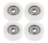 MUCKLILY Nylon U Groove Pulley Wheels with Bearings 4 Pack for Sliding Door Window Drawer Hardware Smooth Rollers White 1 Inch Compact Size