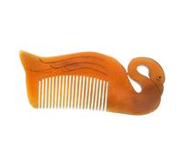MUCKLILY Ox Horn Anti-static Double-sided Swan Comb Portable Delicate Hair Smoothing Tool with Unique Engraving Natural Material for Detangling and Hair Loss Prevention Chic Retro Design