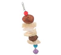 MUCKLILY Parrot Chewing Hanging Bird Chew with Dried Fruit and Cuttlefish Bone, Assorted Colours, Delicate Shape to Enhance Coordination and Balance for Cage Birds