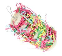 MUCKLILY Parrot Chewing with Loofah Material and Movable Hook, Hanging outside The Cage Foraging Bird, Sturdy Parrot Shredding for Home Decoration and Cage Play