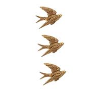 MUCKLILY Pcs Ochre Gold Swallow Adornment Flying Birds Wall Art Wall Decor Resin Craft Ornament