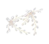 MUCKLILY Pearl Wedding Shoe Decoration Clip for Bride Silver White Artificial Pearl Crystal Shoe Buckle Elegant DIY for Wedding and Special Occasions