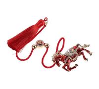 MUCKLILY Pendant Lucky Charm and Zinc Alloy Traditional Chinese Style Hanging Decor Chinese New Year 2026 Year the Horse with Rhinestone for Homes and Car Mirror Accessories