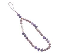 MUCKLILY Phone Chain Bead Charm with Fixing Rope, Anti-lost for Bags | Stone Crystal Mix, Clip-on Accent, Travel and Shopping Use, Handy for Commuters and Women