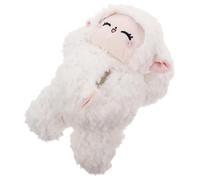 MUCKLILY Polyester Tissue Box Plush Car Tissue Holder in White Cartoon Lamb Shape Space-saving Napkin Storage Case for On-the-go Use in Cars Cute and Creative