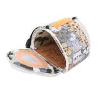 MUCKLILY Portable Hamster Bag Pet Carrier Bag with Hand Carry Belt Easy to Clean Canvas Plush Pp Cotton Large Capacity for Outdoor Travel Suitable for Dwarf Hamster Ferret
