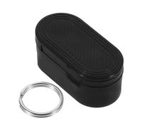 MUCKLILY Portable Small Pill Box Keychain Travel Case Plastic Medicine Container with Keyring for Capsules Tablets Emergency Storage Outdoor Use