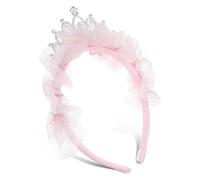 MUCKLILY Princess Birthday Crown Tiara Headband for Elegant Beaded Rhinestone Party Decoration Accessory Easy to Wear Birthday Queen Headdress for Weddings and Performances