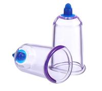 MUCKLILY Professional Cupping Therapy Cup 2Pcs Plastic Cupping Device with Smooth Surface for Physiological Function Adjustment, for Body and Face Massage