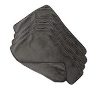 MUCKLILY Professional Facial Towels Coral Fleece 4pcs Split Design Dark Grey for Spa and Barber Services
