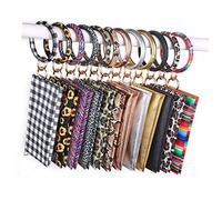 MUCKLILY PU Leather Key Chain Wallet for Women Handbag with Zipper for Storing Cards Keys and Phone for Parties and Everyday Use