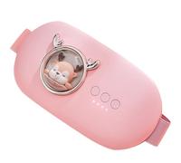 MUCKLILY Rechargeable Cordless Period Heating Waist Pad with Fast Heat Therapy and Vibration Massage for Menstrual Cramp Relief, Portable Pink Heating Belt for Women’s Back and Belly Pain