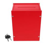 MUCKLILY Red Pvc Suggestion Box with Dual Installation Modes and Lockable Design for Fundraising and Feedback Collection, Elegant Sl esign Donation and Ballot Box for Office Or Charity