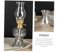 MUCKLILY Retro Kerosene Oil Lamp Vintage Glass Lantern for Indoor Home Lighting and Emergency Use Spare Wicks Classic Design for Decorative Ambiance and Power Outage Preparedness
