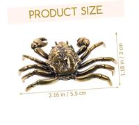 MUCKLILY Retro Vintage Brass Crab Figurine Desktop Ornament for Home Office Decor Sturdy High-grade Craft with Delicate Detail Unique Chic Sea Decoration for Study Bedroom Shelf