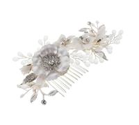 MUCKLILY Rhinestone Bridal Hair Comb Silver Wedding Hairpiece for Brides and Bridesmaids Insert Decorative Hair Accessory with Timeless Finish Suitable for Formal Occasions and Various