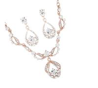 MUCKLILY Rhinestone Necklace Earrings Jewelry Kit for Women Wedding Party Beaded Hoop Earrings Necklace Jewelry Statement