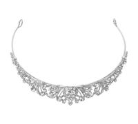 MUCKLILY Rhinestone Wedding Headband Sparkling Bridal Crown End Loop Bride Birthday Party Princess Tiara Women Headdress for Prom Photoshoot