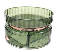 MUCKLILY Rotating Cosmetics Organizer 2-tier Makeup Storage Tray Green Acrylic 360° Swivel Cosmetic Storage Case for Vanity Bedroom Skincare Display Rack