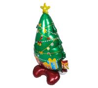 MUCKLILY Self-Standing Inflatable Christmas Tree Balloon 97×164.5Cm, Foil Holiday Balloon Decoration for Indoor Outdoor Xmas Party and Festive Seasonal Events