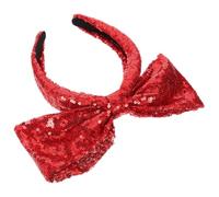 MUCKLILY Sequin Bow Headband for Women and Teens Lightweight Flexible Fit Hair Accessory with Glitter Detailing Comfortable Sparkling Bowknot Headpiece for Stylish Everyday Wear